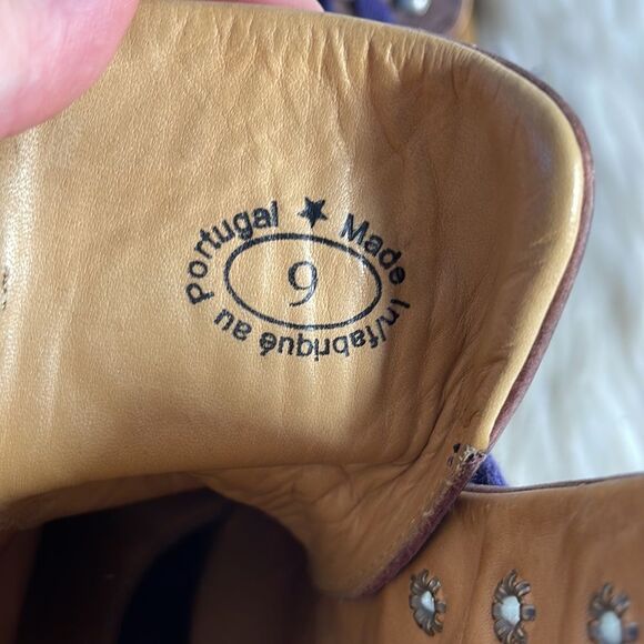 John Fluevog Nuni Discontinued Purple Distressed Lace Up Leather Boots S… - Picture 7 of 8